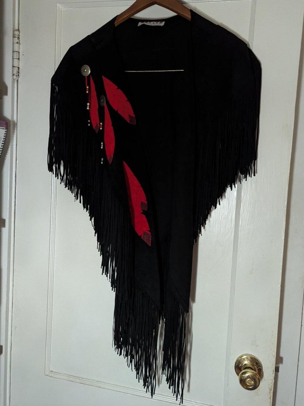 Vintage Wanted brand Suede fringe cape shawl - western cowboy style